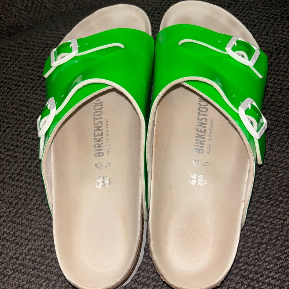 Birkenstock Opening Ceremony Womens Zurich Sandal Size 44 Green Neon Slide - Picture 2 of 5